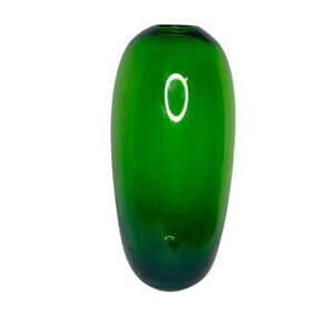 Large Vintage Stockholm Green Glass Oval IKEA Vase Maria Vinka